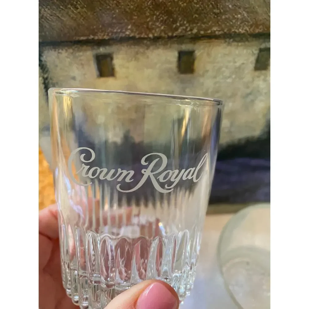 Set of 2 Vintage Crown Royal bourbon glasses